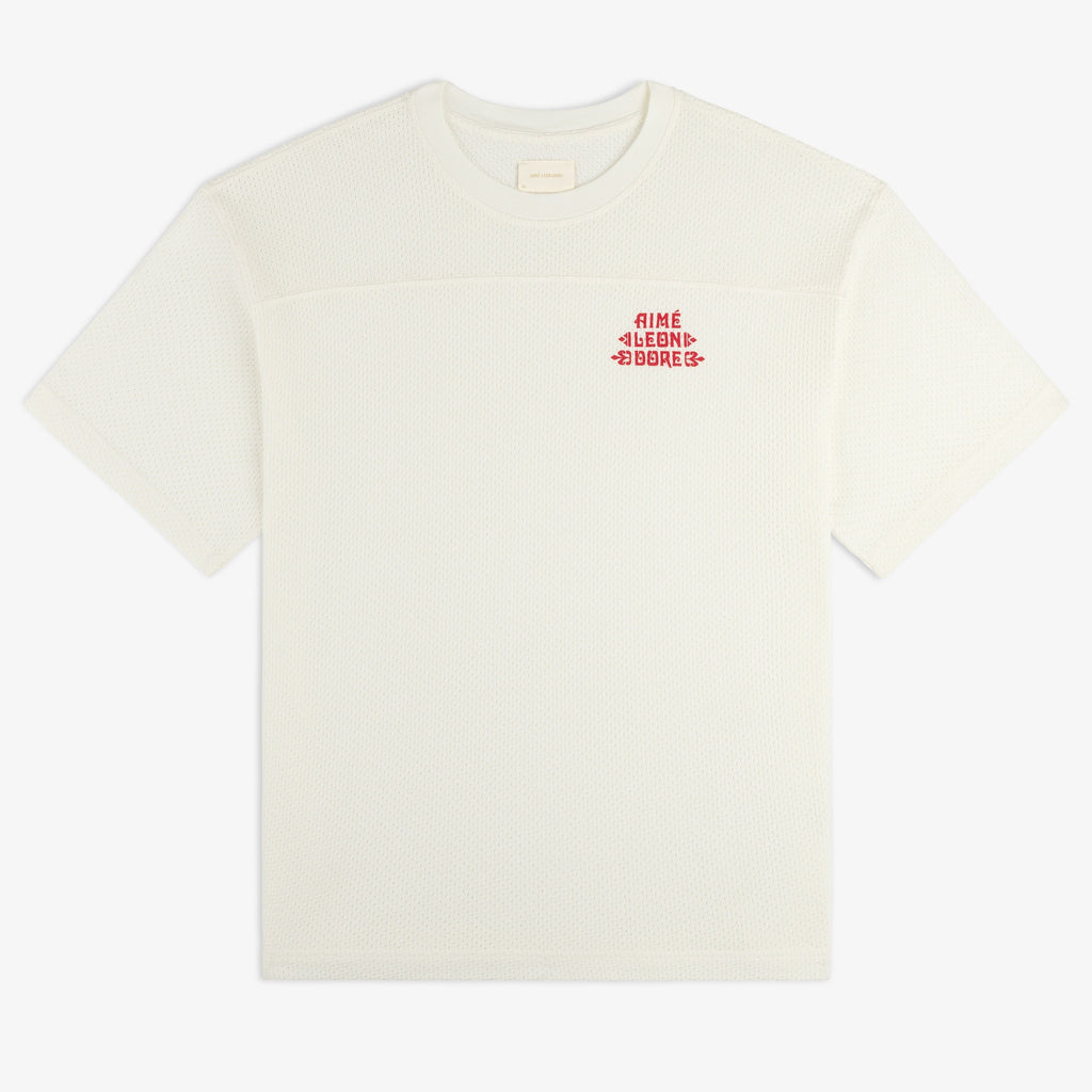 Pointelle Stacked Logo Tee